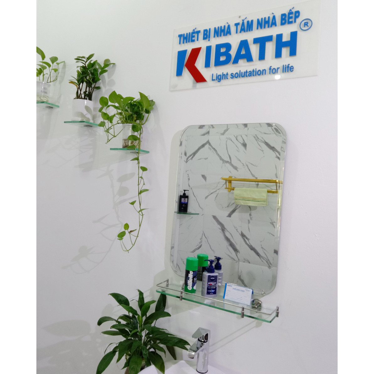 Combo Gương Kệ Kính Cao Cấp Kibath, KB-Combo1