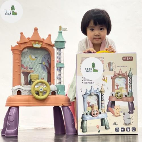 Đồ Chơi Máy Bắn Đậu Hình Lâu Đài, Luyện Nhanh Tay Nhanh Mắt Cho Bé.