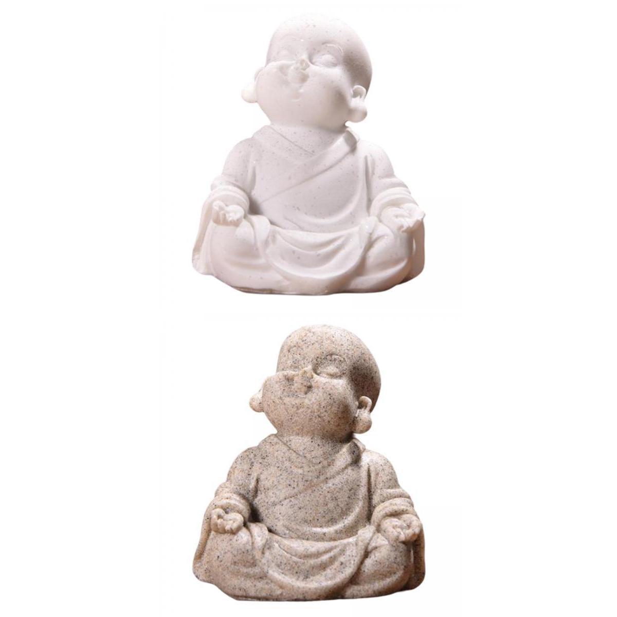 2x Buddha Statue Spiritual Ceramic Classic Inches Crafts for Office