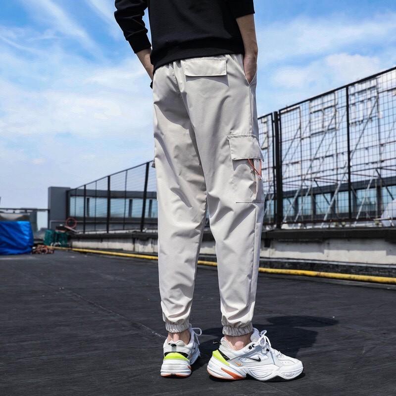 Quần jogger nam túi hộp phong cách đường phố, chất gió dù cao cấp mềm mịn E02