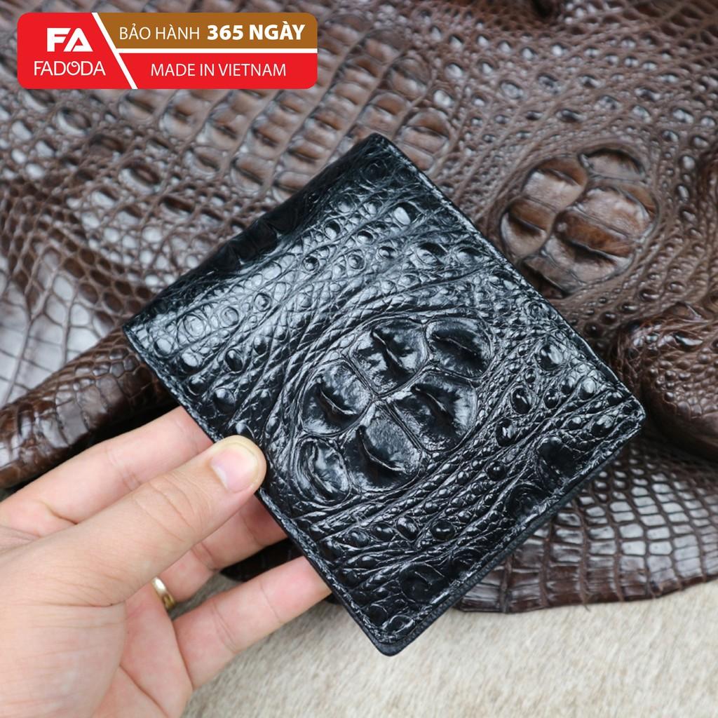 Bóp Da Cá Sấu Nam CW03-01G Màu Đen Da Gù Thương Hiệu Fadoda