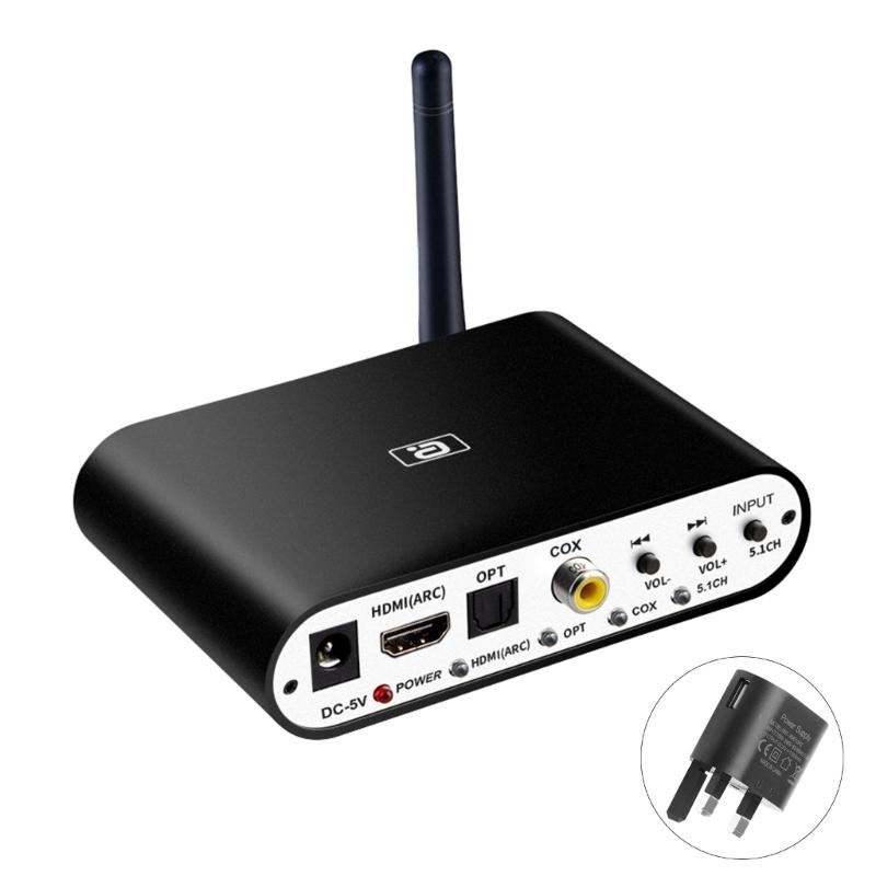 Bộ giải mã âm thanh 5.1 Bộ thu tương thích Bluetooth cho máy tính xách tay/Tai nghe Bộ chuyển đổi âm thanh DTS AC3 cho TV/Bộ khuếch đại/Loa