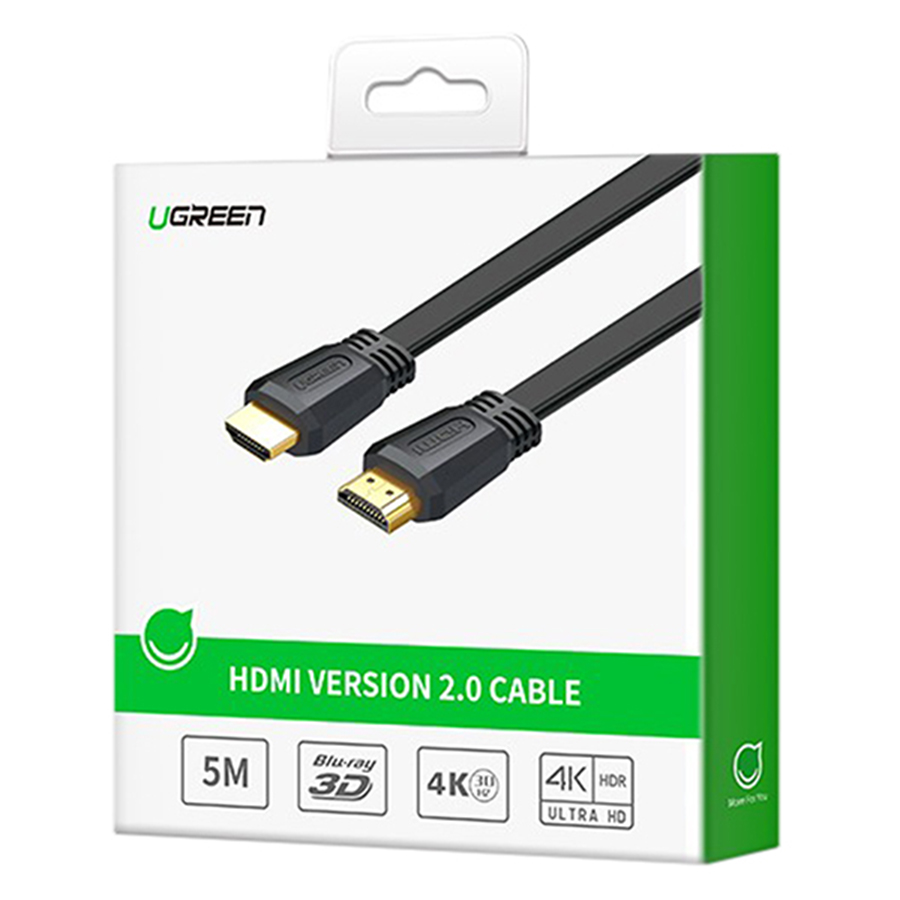 Cáp HDMI 2.0 Dẹt Dài 1.5m Hỗ Trợ 4K@60Mhz Ugreen 50819 - Hàng Chính Hãng