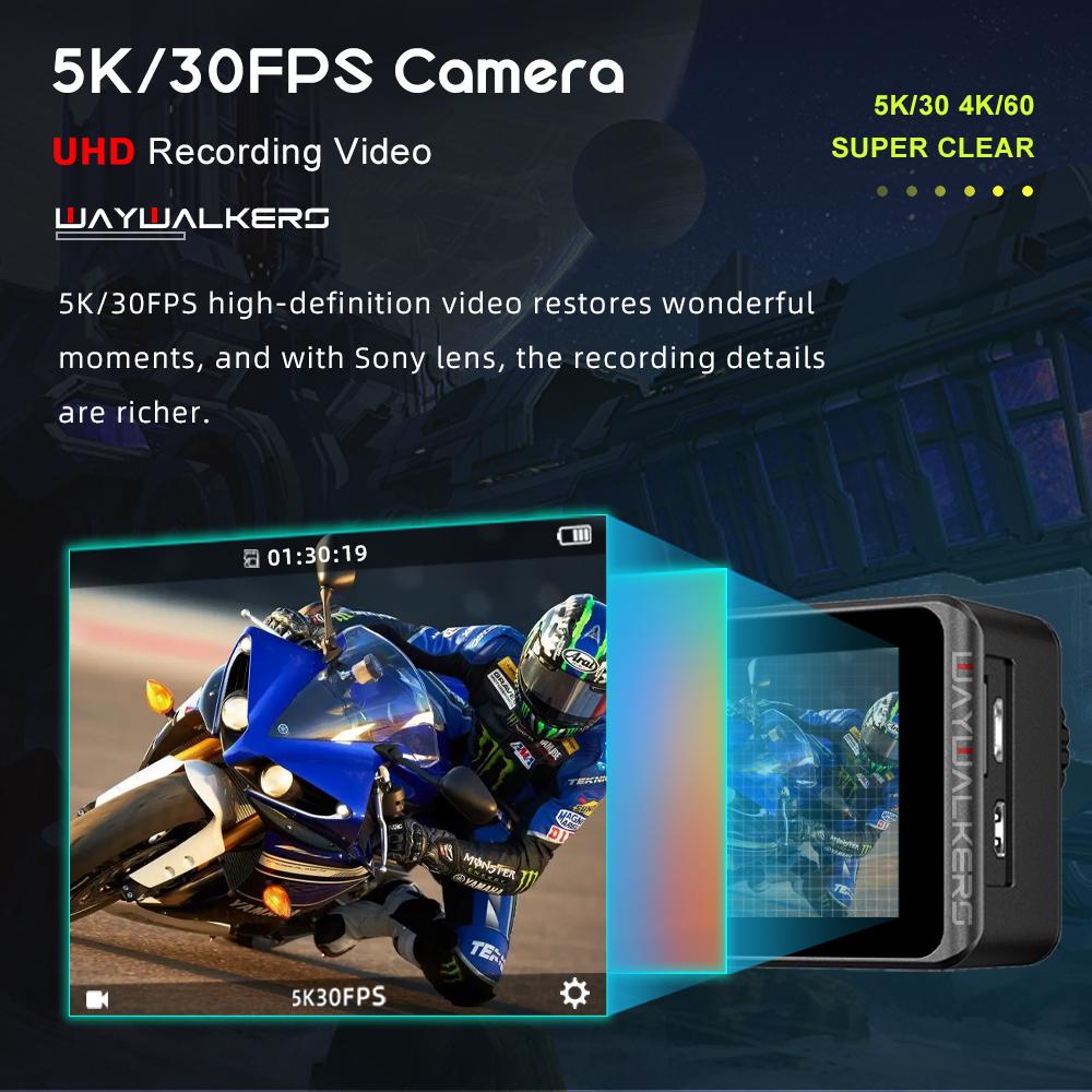 Camera hành động 5K 30FP 4K 60fps Ultra HD WiFi Sports Video Ghi máy quay xe máy Mũ bảo hiểm xe đạp Pro Motorcercle Pro