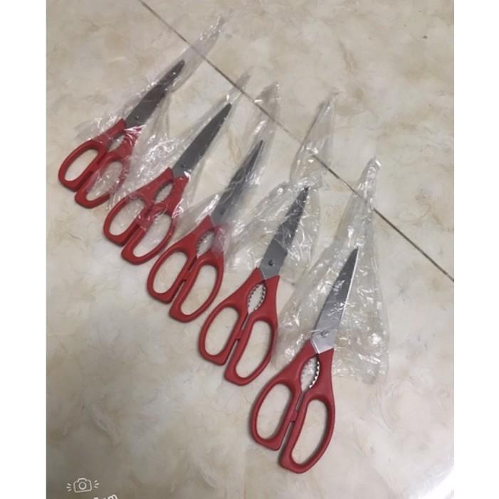 Kéo răng cưa đỏ loại 1 vừa đẹp vừa bền vừa rẻ, kéo làng nghề sắc bén,