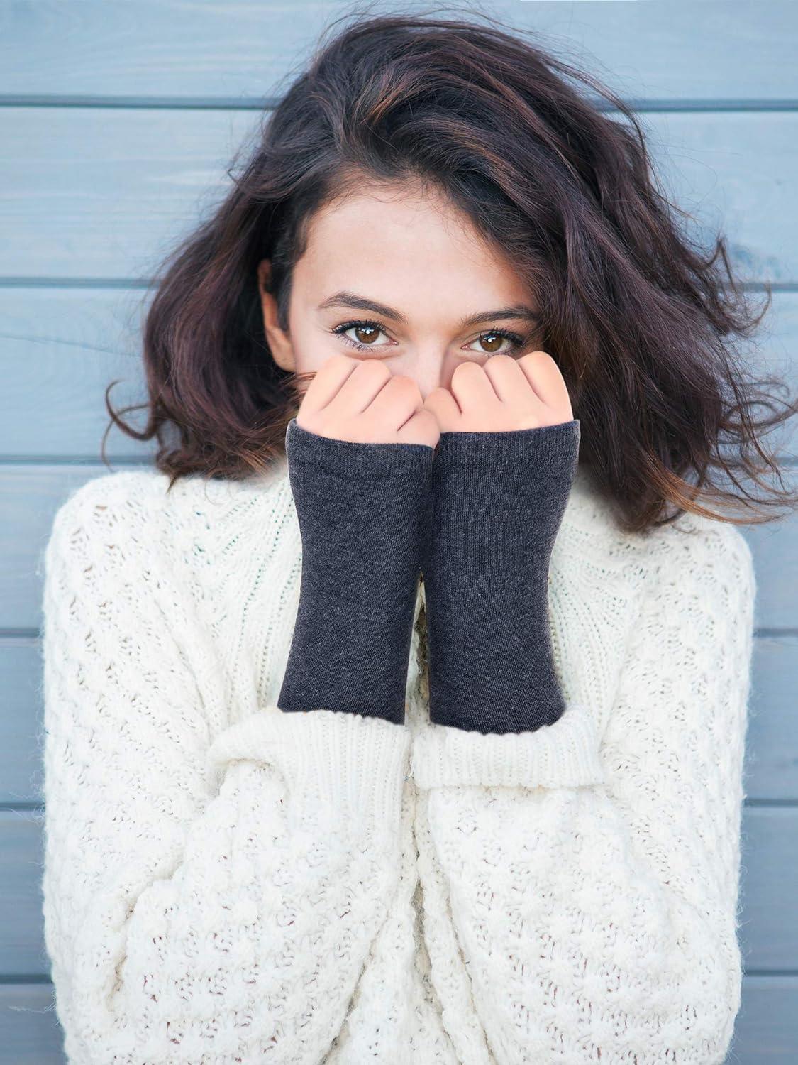 4 đôi găng tay cổ tay không có ngón tay với găng tay nóng hố trong cashmere