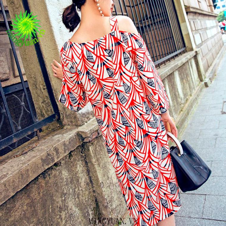 Đầm Nữ Tay Lỡ Trễ Vai Thời Trang Hàn