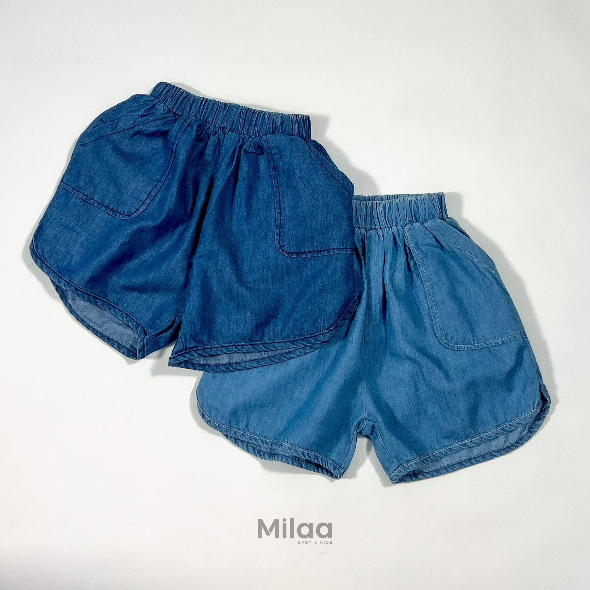 Quần Short Jeans Cao Cấp Dáng Rộng Cho Bé Trai Bé Gái MiLaa Kids