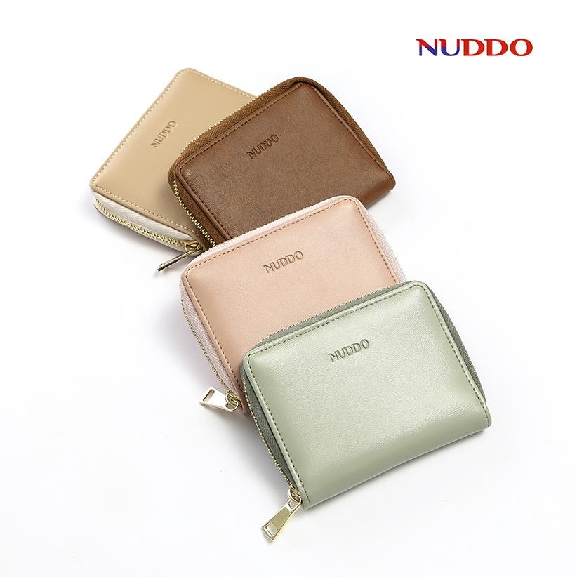 Ví Nữ mini cầm tay cao cấp NUDDO đựng tiền, thẻ, nhiều ngăn tiện dụng thiết kế dáng ngắn đẹp thời trang NUV002