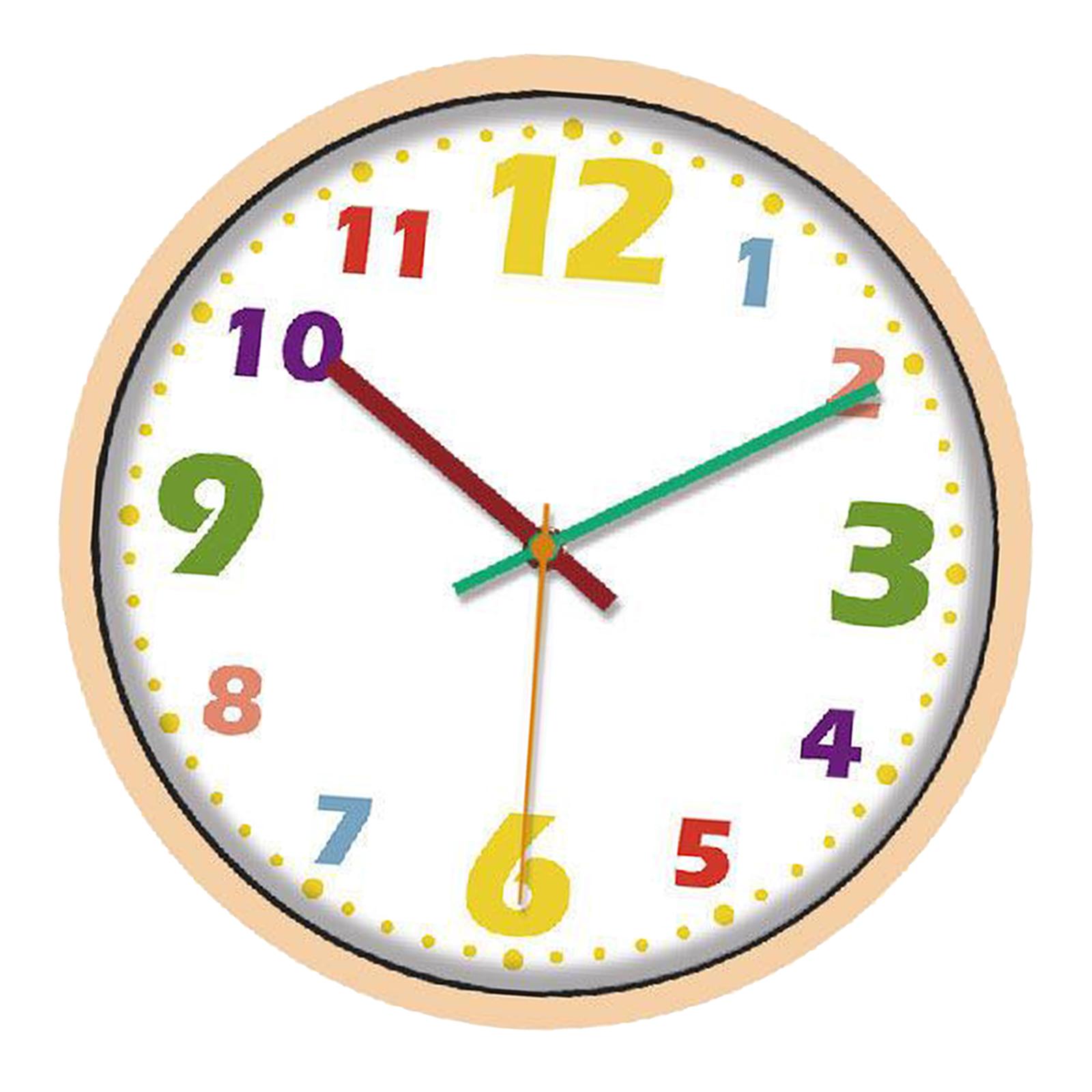 Telling Time Teaching Clock, 12 inch Silent Movement Analog Learning Clock for Kids, Perfect Room Wall Decor for Classroom, Playroom and Kids Bedroom