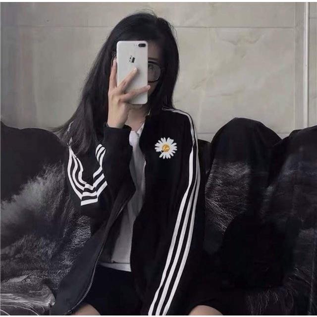 Áo khoác nỉ nam nữ form rộng ba sọc tay phong cách ulzzang unisex