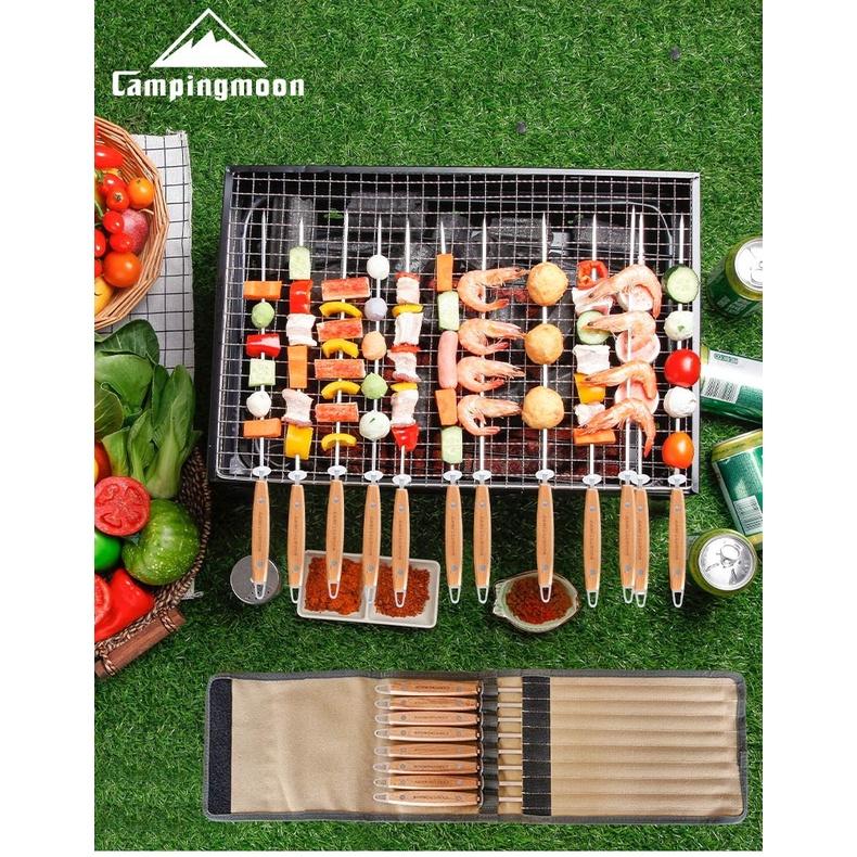 Bộ 8 Xiên Nướng BBQ Inox Cao Cấp Campingmoon MK-8 và K480