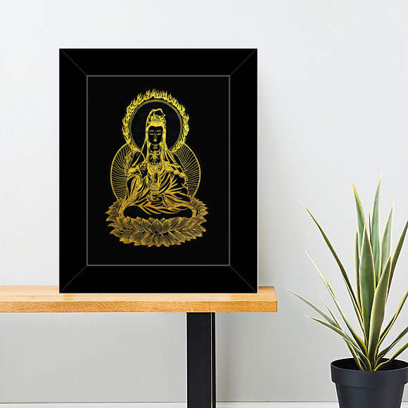 Tranh Phật Quan Âm Bồ Tát dát vàng