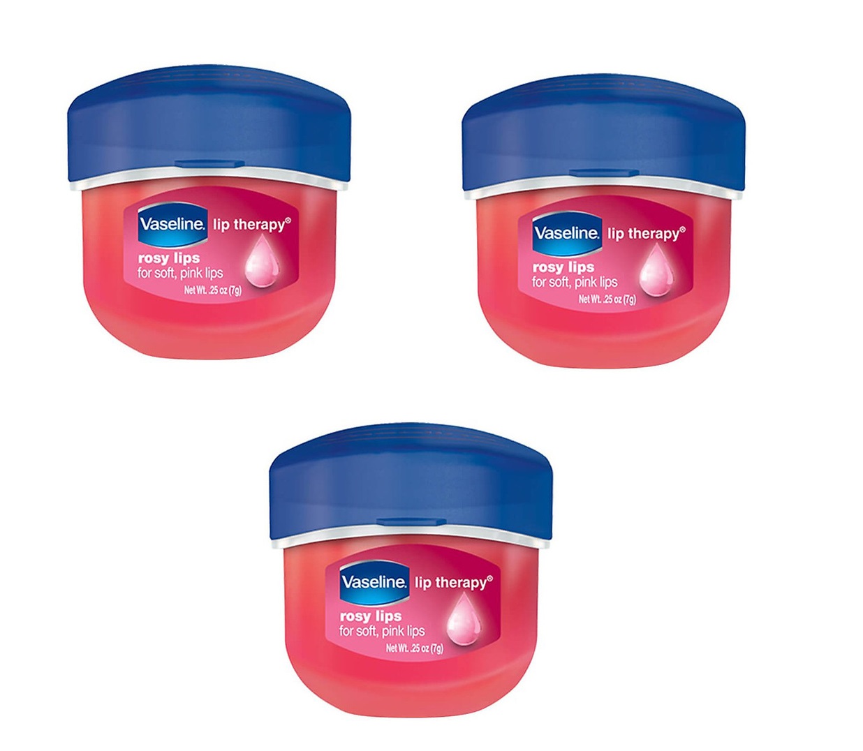 combo 3 Son Dưỡng VASELINE rose lip 7g USA( hũ hồng )( không có tem phụ- không xuất hóa đơn )