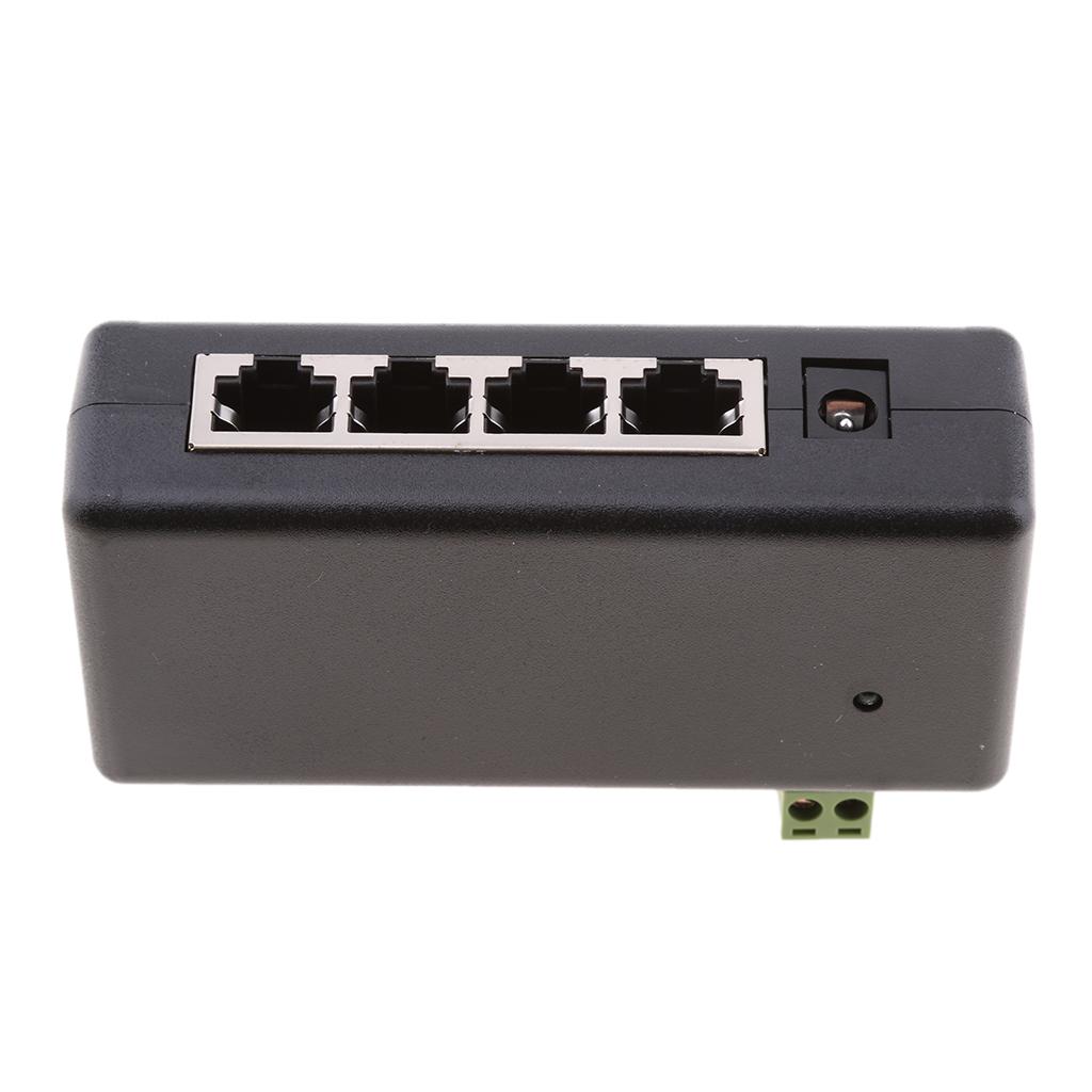 4 POE Ports Injector Switch 12-48V Passive Power Supply Module Over Ethernet