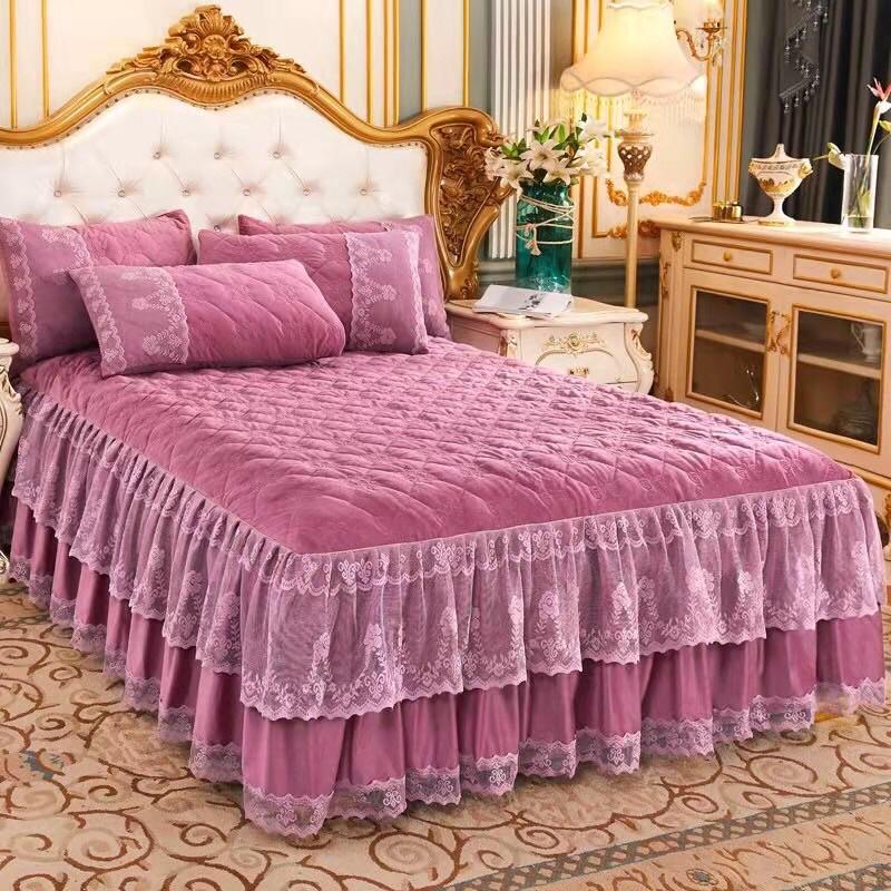 BỘ GA GỐI NỈ TRẦN BÔNG BÈO PHỦ