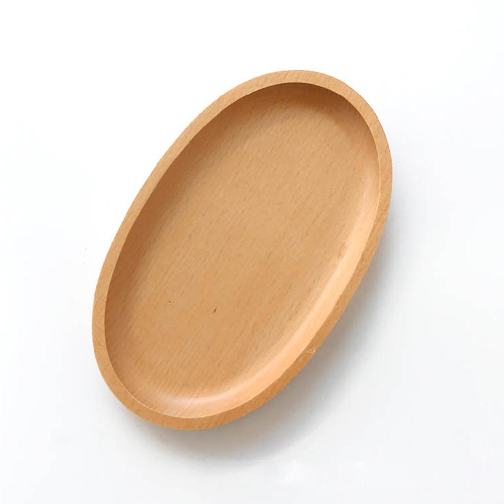 Wooden Serving Tray Dinner Plate Snacks Dessert Dish Food Bakery Tableware