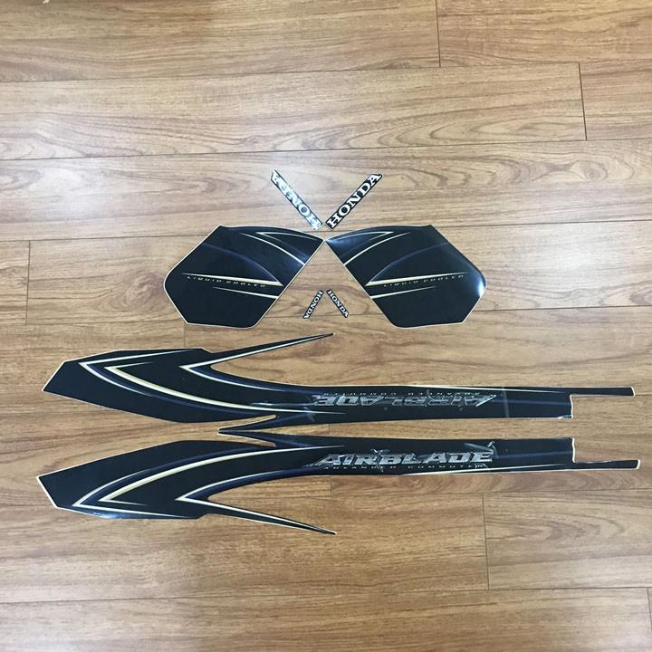 Bộ tem xe Airblade đời 2008 - 2009 màu ĐEN - A804