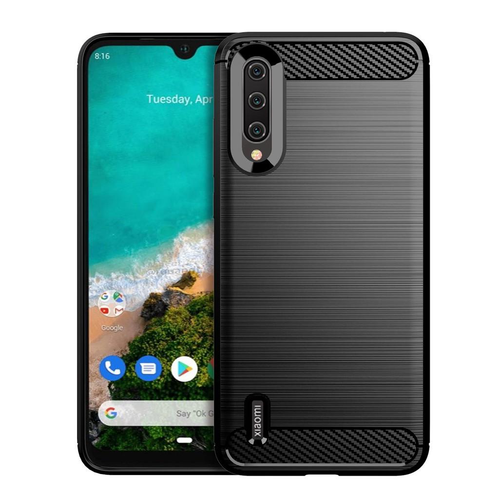 Ốp lưng cho Xiaomi Mi A3 dẻo Carbon phay xước chống sốc chống vân tay