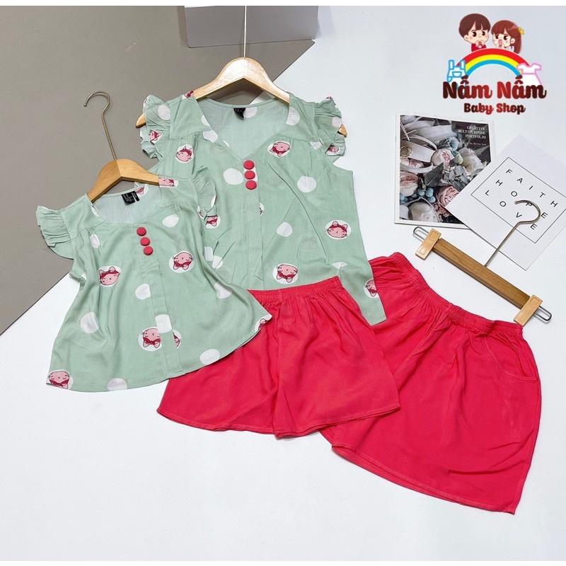 Set đồ đôi mẹ và bé chất lanh