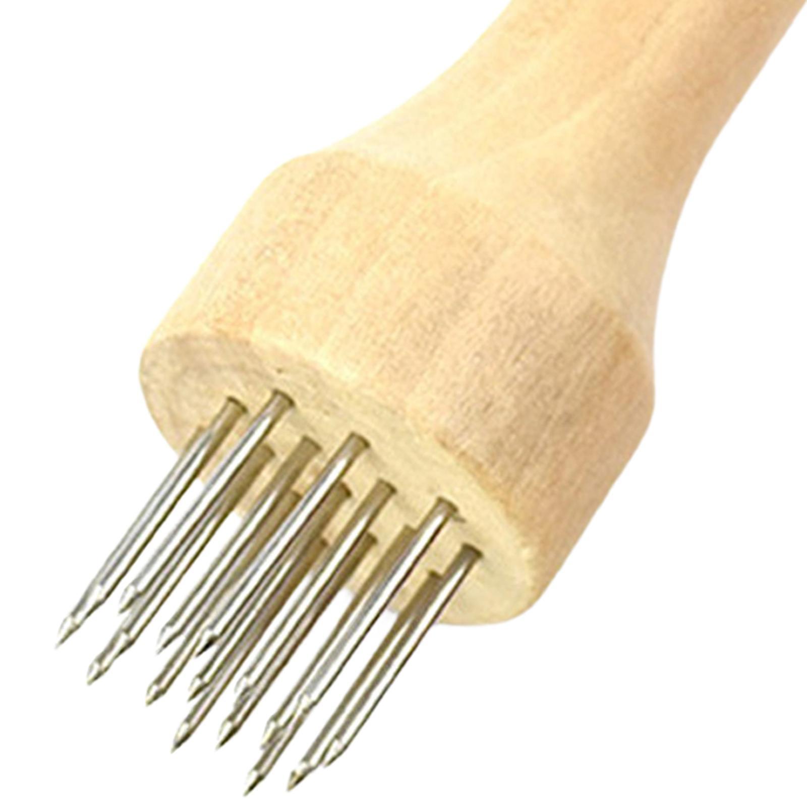 Professional Meat Tenderizer with Wooden Handle for Marinade Turkey Beef