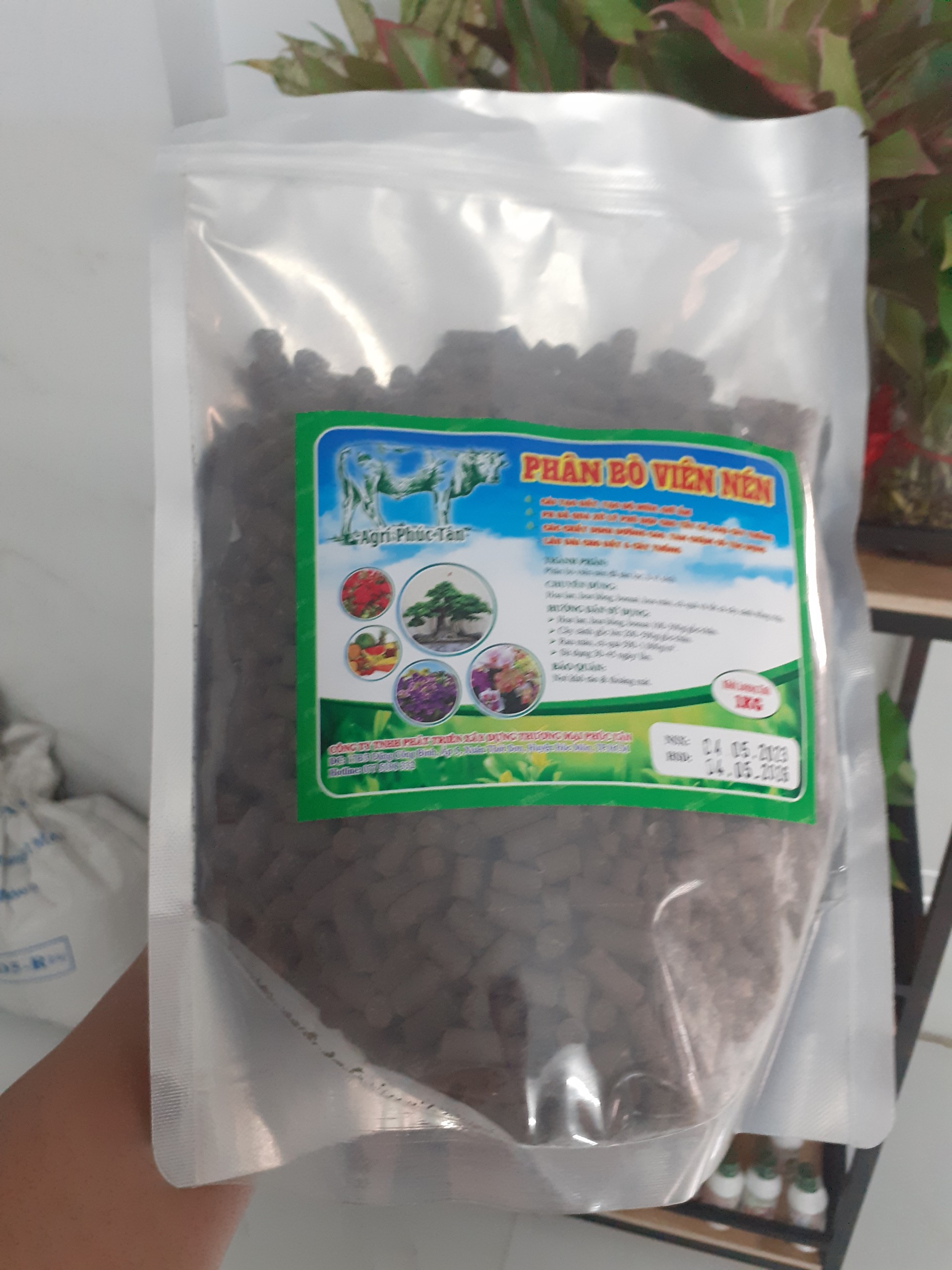 *** Túi 1 ký Phân bò viên nén – hàng cao cấp – túi zip nha bà con !***