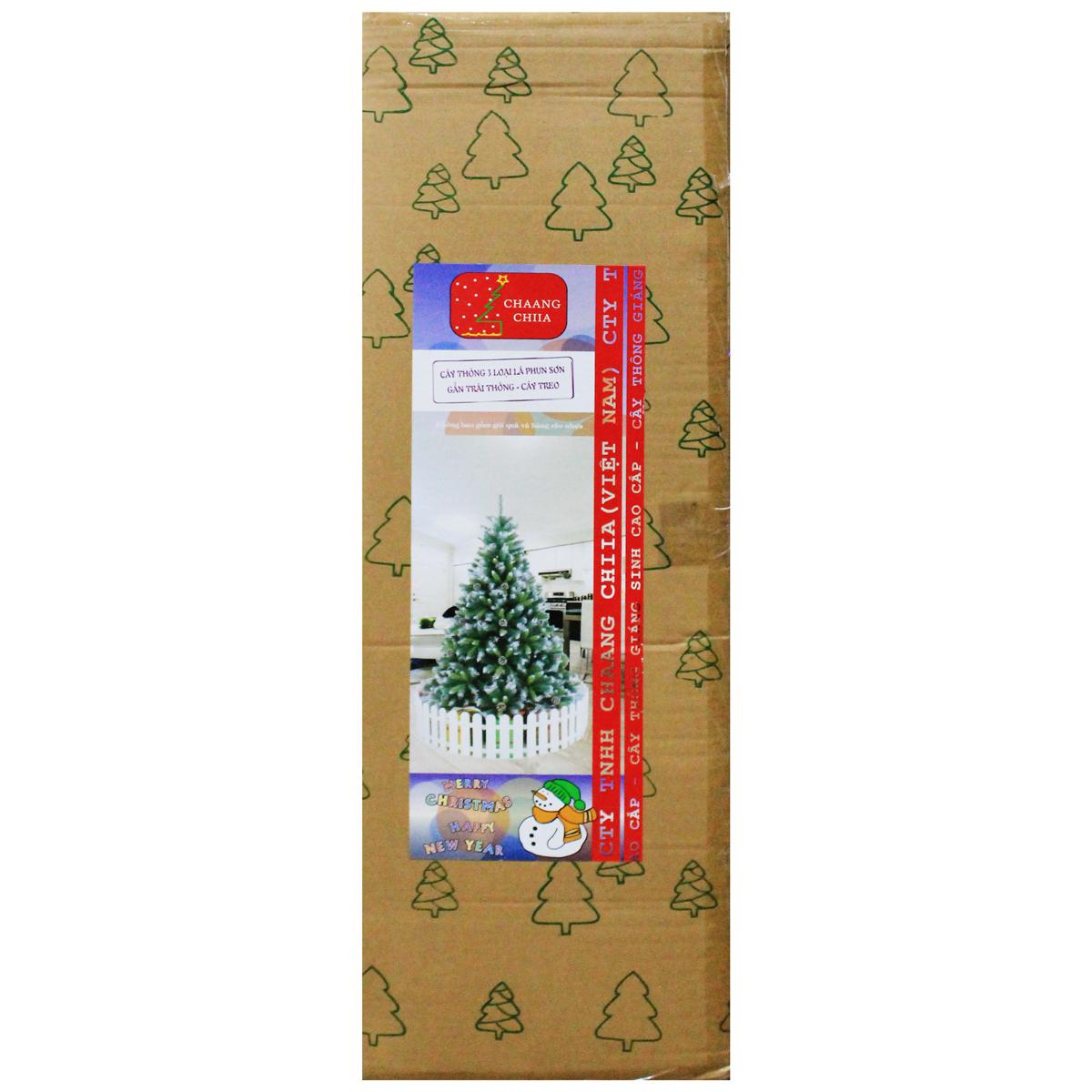 Cây Thông Noel 3 Loại Lá Phun Sơn Gắn Trái Thông 180 cm - Cây Treo - Chaang Chiia LP-TPFF-6