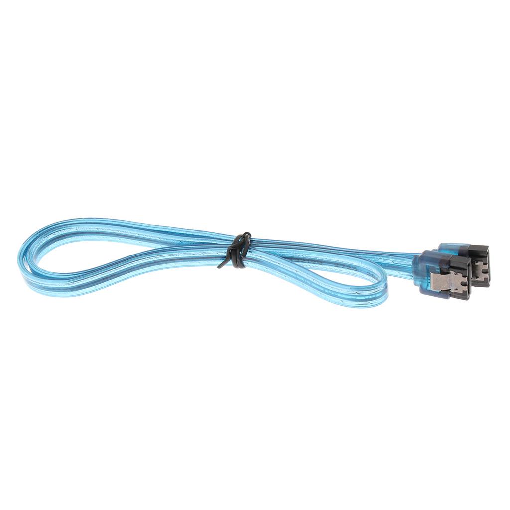 Ultra Slim SATA 3 SATA III Data Cable 7Pin for HDD SSD Straight to Right-angle Cord Lead with Locking - 610MM
