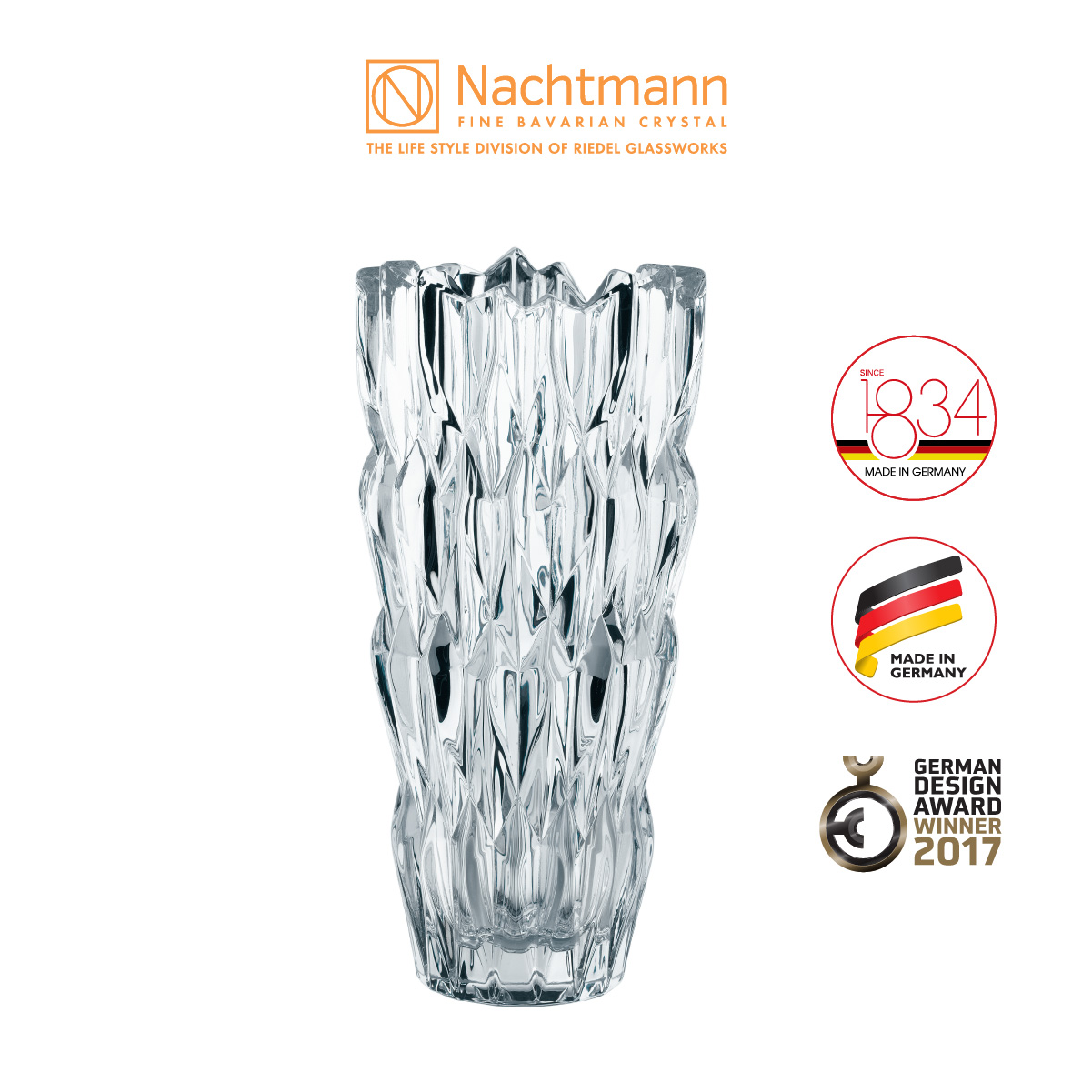 Bình hoa pha lê Nachtmann Quartz 26cm-Hàng chính hãng