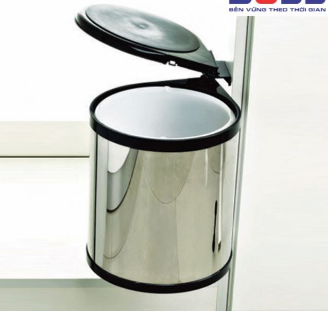 Thùng rác inox Tundo RCT09 kiểu đơn gắn cánh Boss R315*C430*S315 mm