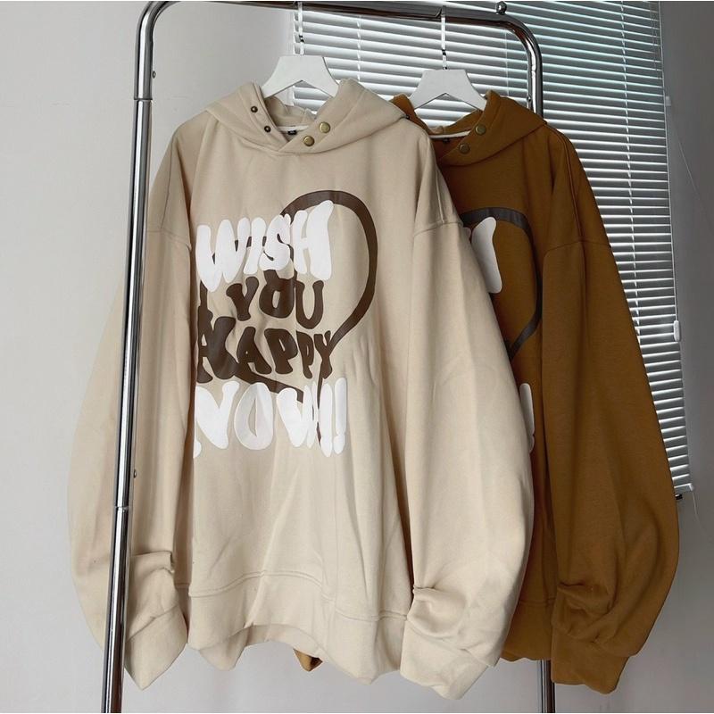 (sẵn) Áo Hoodie Wish You Form Rộng unisex (nam nữ mặc được