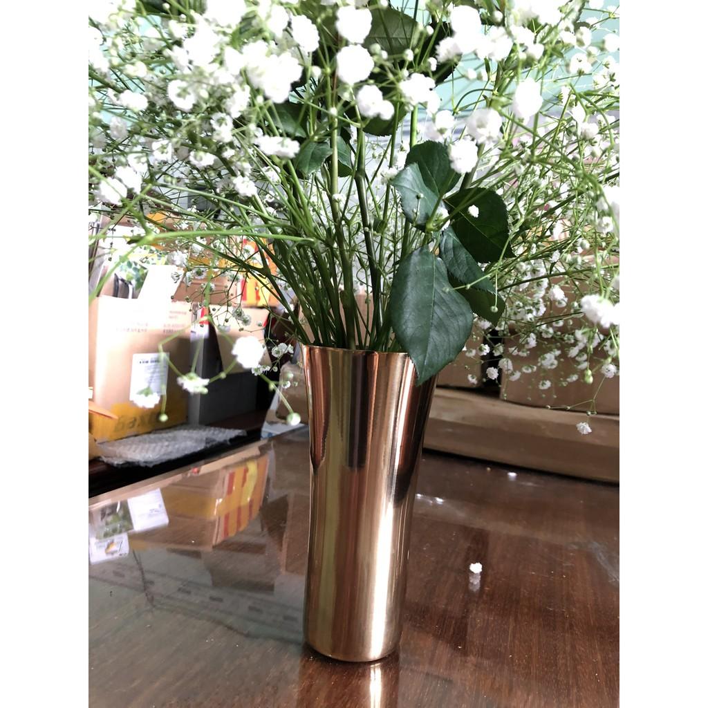 Bình hoa, lọ cắm hoa eo nơ siêu đẹp đến từ Nhật Bản cao cấp inox 410 siêu cứng vàng ánh kim bóng đẹp sắc nét Hcm