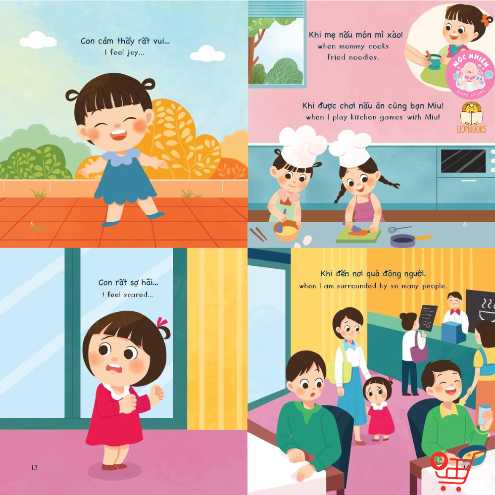 Sách - Bộ Bé Học Giao Tiếp 4 cuốn - Bồi cứng &amp; Song ngữ Việt - Anh - Lionbooks