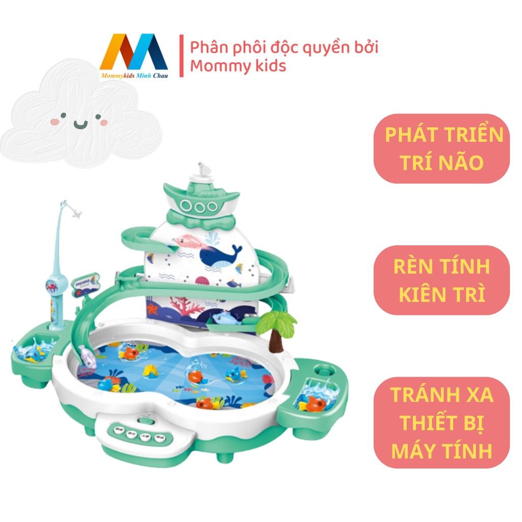 Bộ đồ chơi câu cá MOMMYKIDS MINH CHÂU có tháp cầu trượt, phát nhạc dành cho trẻ 1- 6 tuổi