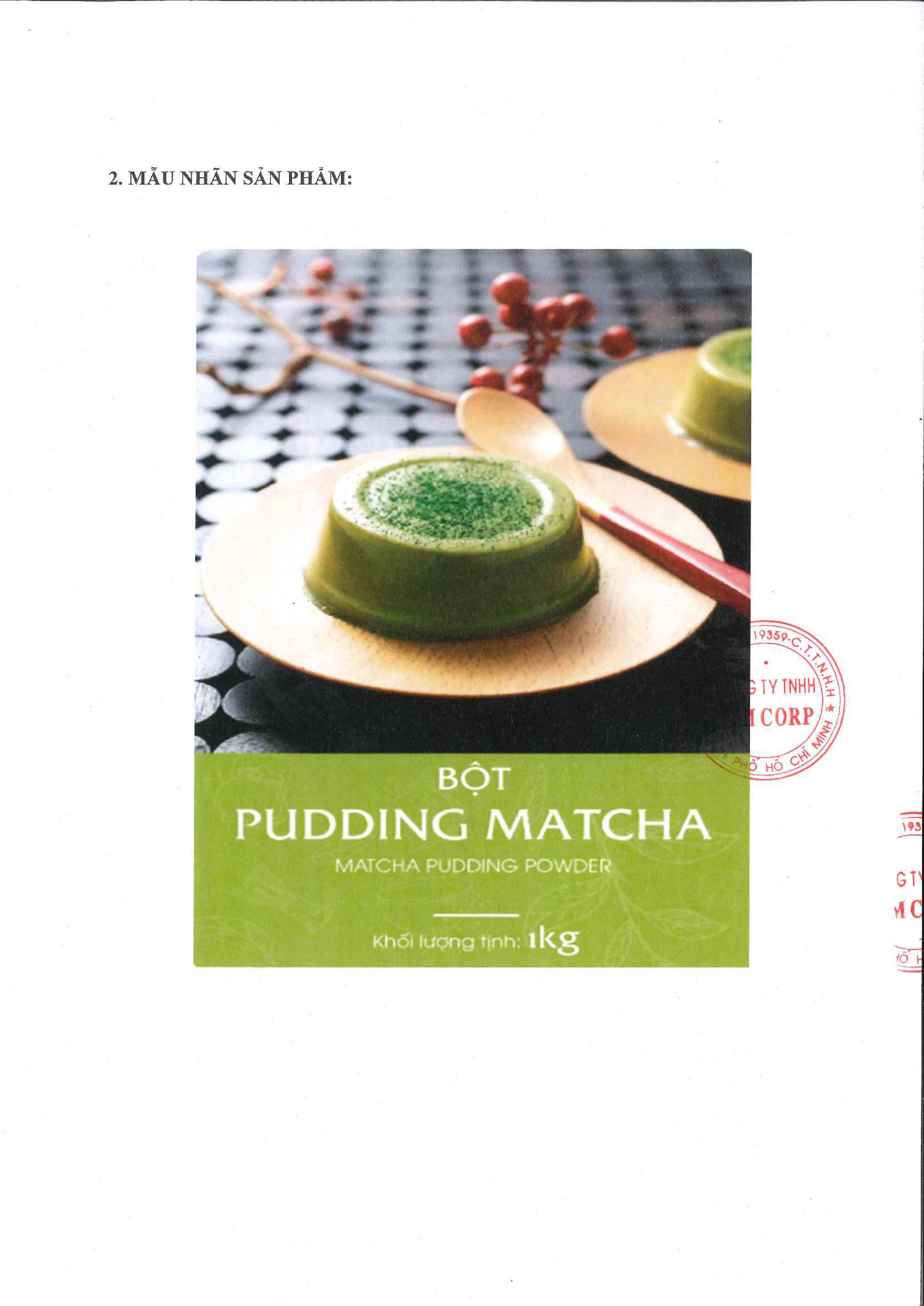 Pudding matcha Déli - Túi 1Kg