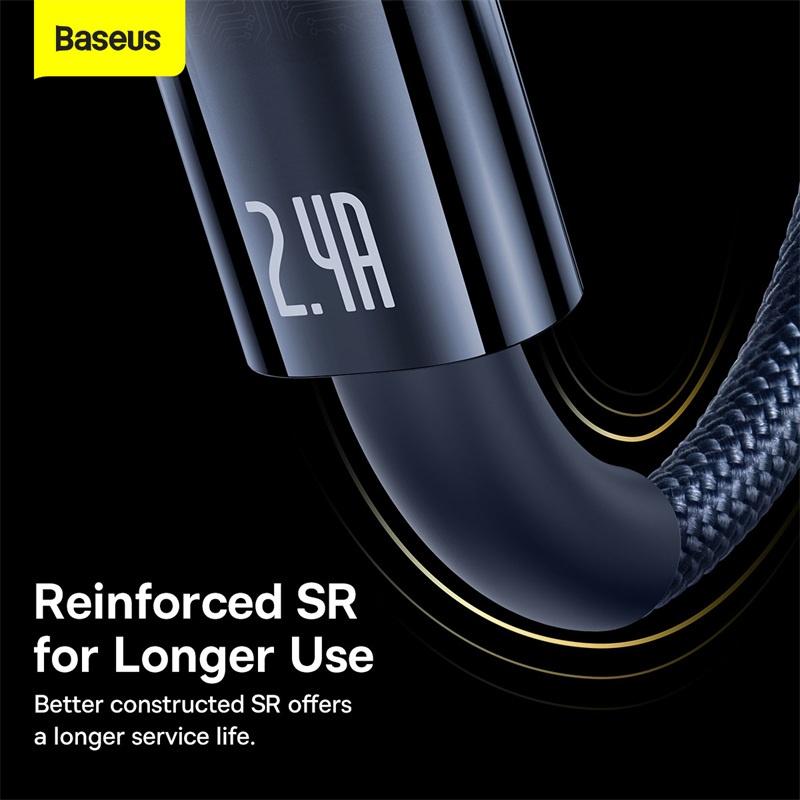 Cáp sạc nhanh Baseus Explorer Series Auto Power-Off Fast Charging Data Cable USB to l.P 2.4 (Hàng chính hãng)