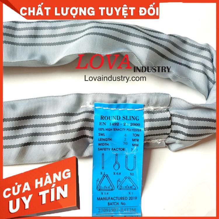 Dây Cáp Vải Cẩu Hàng Bản Tròn 4 Tấn 2 Mét Liên Sơn