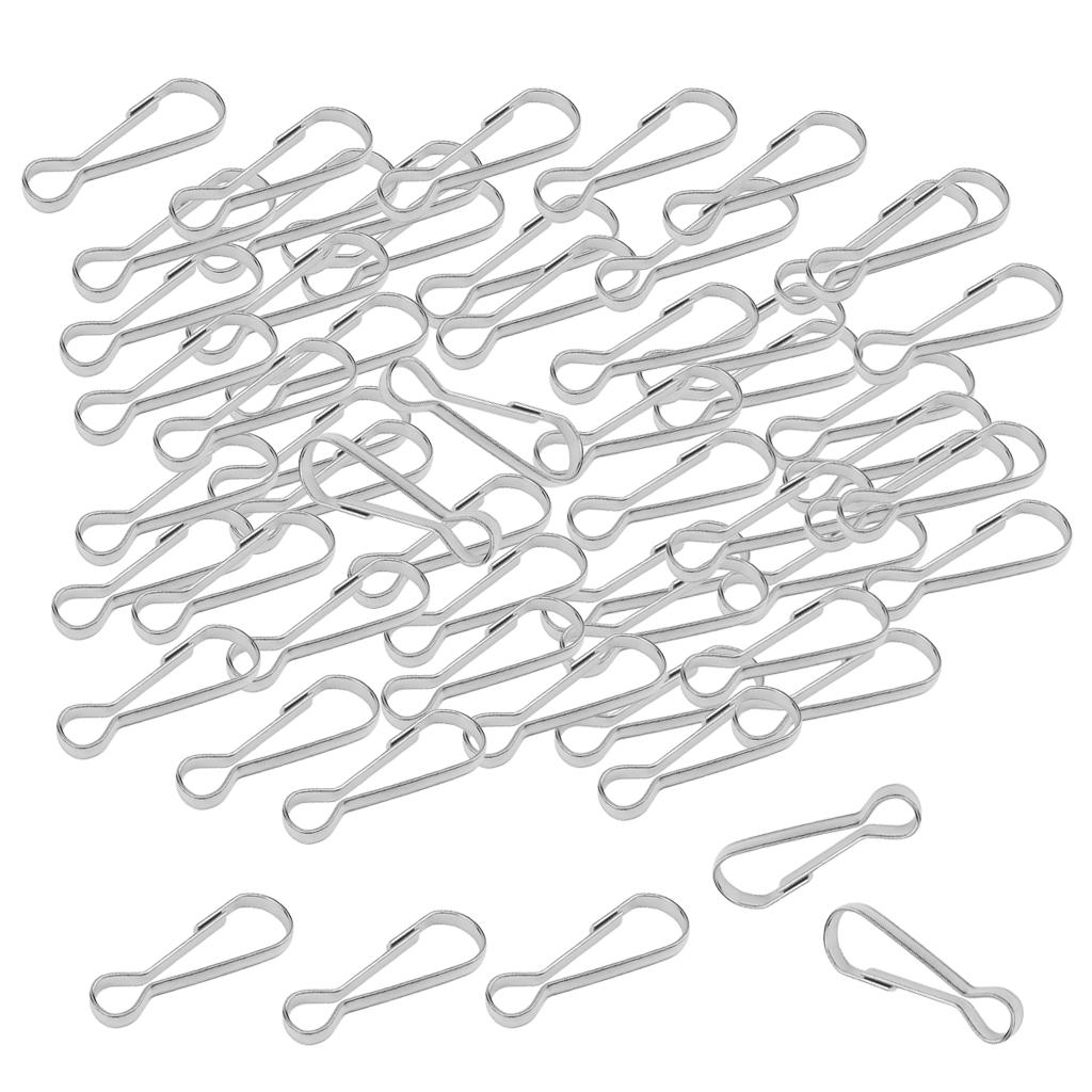 200pcs Stainless Steel Carabiners Spring Snap Clasp Outdoor Hardware