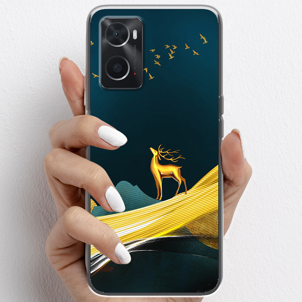 Ốp lưng cho Oppo A76, Oppo A96 nhựa TPU mẫu Nai vàng