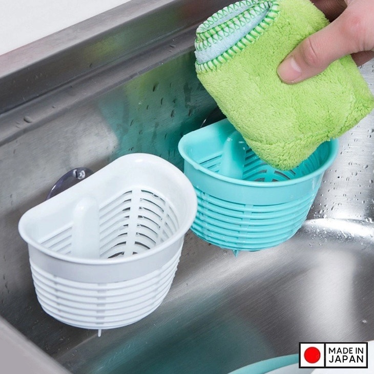Bộ 2 rổ nhựa đựng miếng rửa chén cao cấp - Hàng nội địa Nhật
