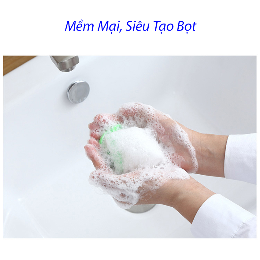 Túi Lưới Đựng Xà Bông Tạo Bọt Thần Thánh Dày 2 Lớp Có Dây Treo Siêu Đẹp, Siêu Tiện Dụng - Organicmarket