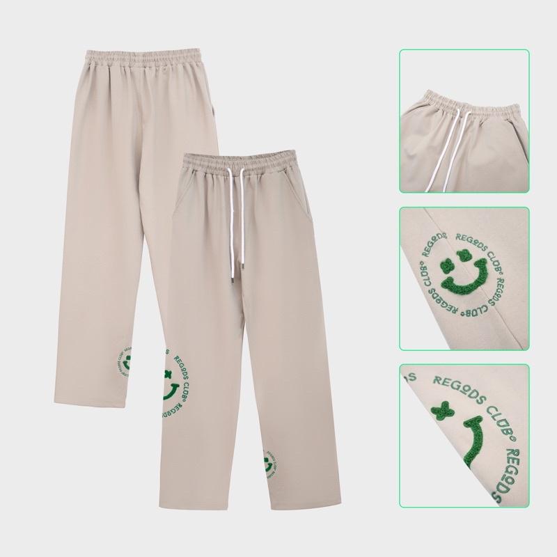 Quần dài Sweatpants thêu xù Smile Regods Unisex Form rộng