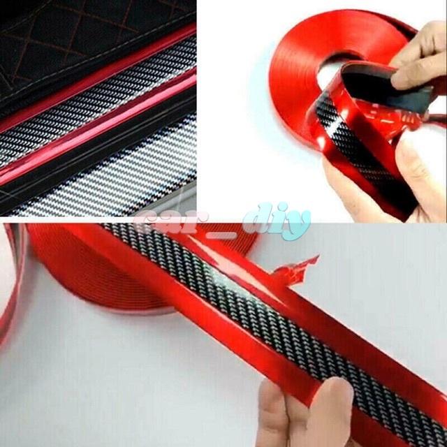 Miếng Dán Cao Su Carbon Trang Trí Cửa Xe Hơi