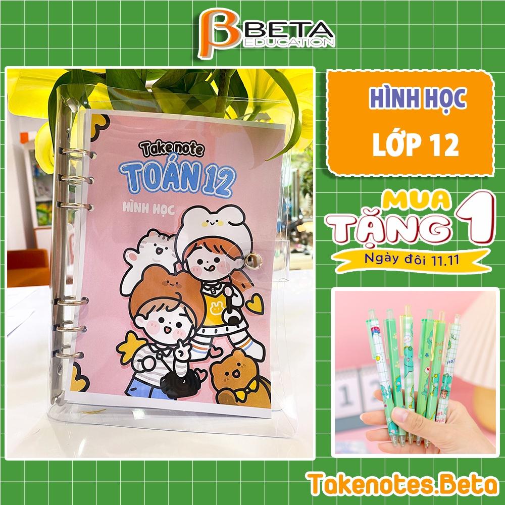 Sổ takenote HÌNH HỌC toán 12, sổ còng binder toán giúp học tốt toán 12, sổ tay ghi chép vẽ sticker, sổ lò xo A5 của BETA