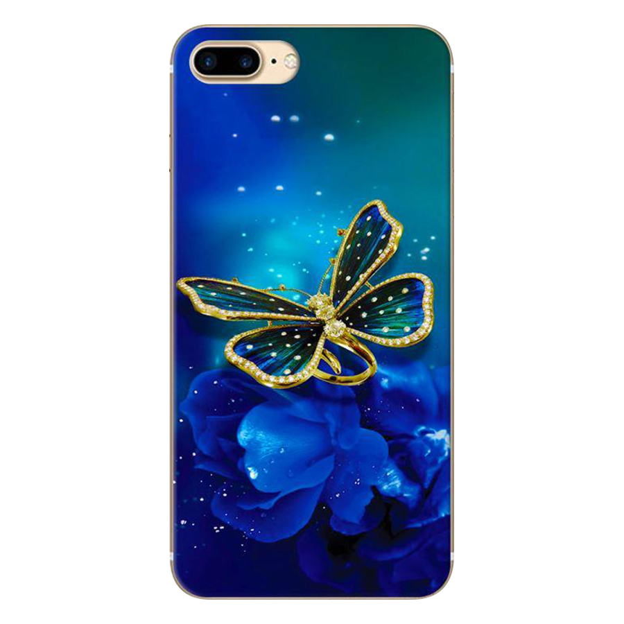 Ốp Lưng Dành Cho iPhone 8 Plus/ 7 Plus Bướm Xanh
