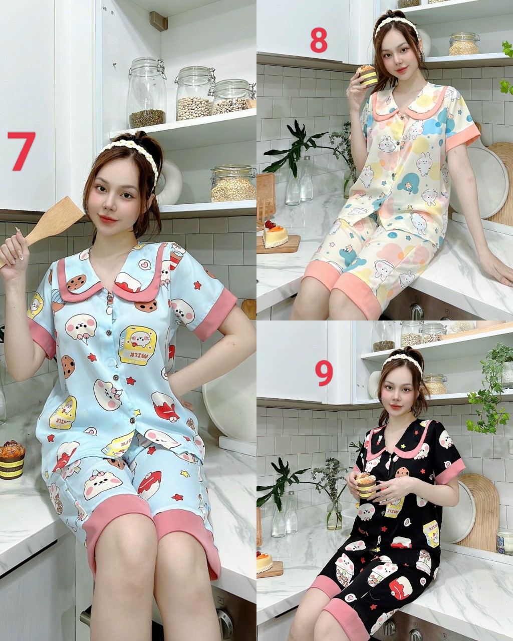 Đồ Bộ Nữ Pijama Lụa Mango Loại 1 Có Túi Mặc Nhà, Mặc Ngủ Tay Ngắn Quần Lửng Thiết Kế