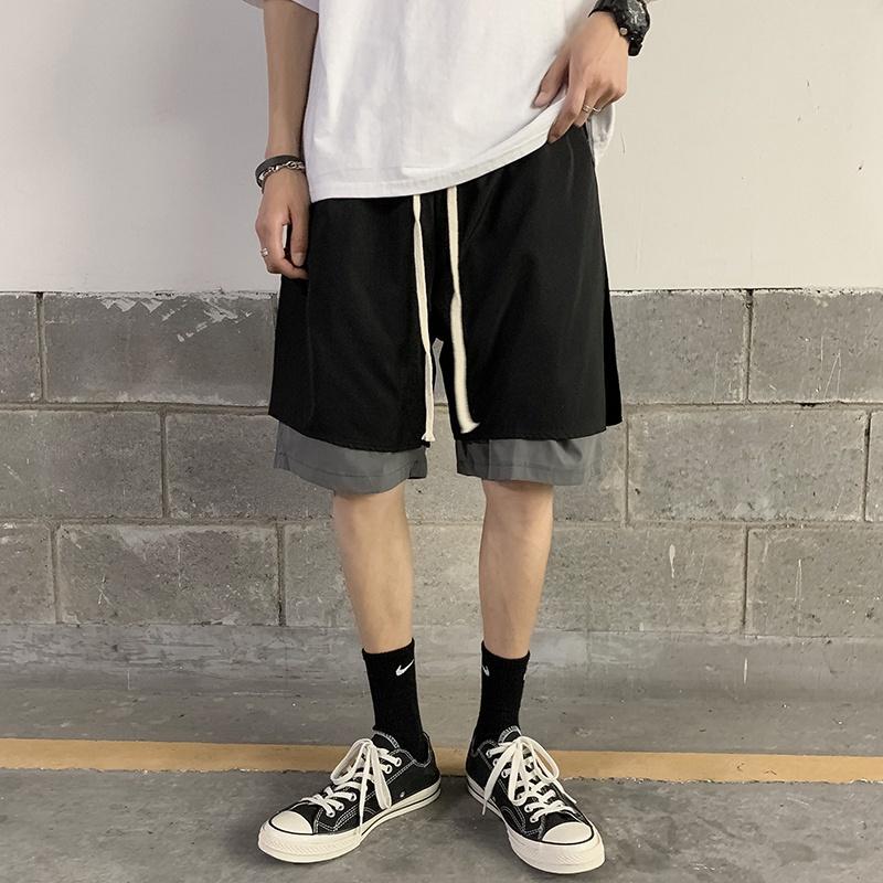 Quần đùi nam nữ trơn vải nỉ da cá lưng thun dây rút, quần short unisex ống rộng basic siêu mát