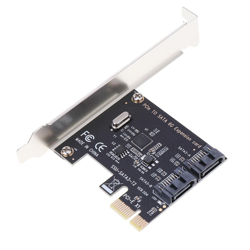 1 to 2 SATA 3.0 PCI E Slot Expansion Card with Internal SATA Header Port Adapter