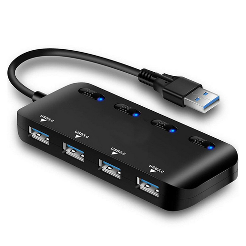 Hub chia usb 3.0 Ultra Slim có công tắc (4 cổng) - Bộ chia cổng USB 1 ra 4