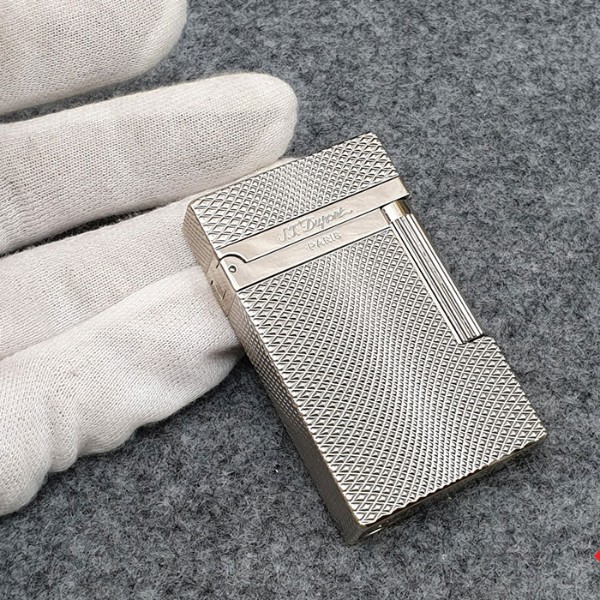 Vỏ Hột Quẹt Bật Lửa Upon D112T, Họa Tiết Lượn Sóng Màu Bạc - Dùng Ga Đá Cao Cấp